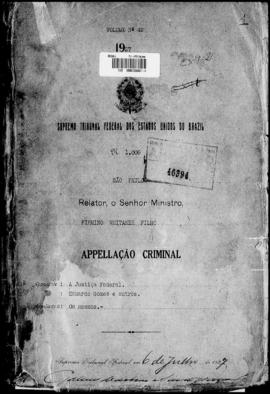 Processo... [apelação criminal], nª 1009/1927. [São Paulo-SP?], 1927. v. 42