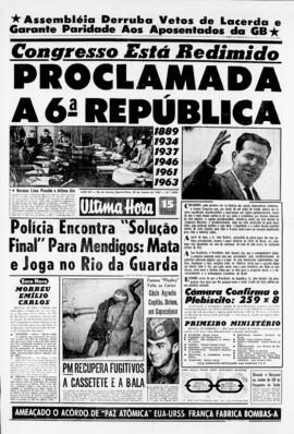 Última Hora [jornal]. Rio de Janeiro-RJ, 23 jan. 1963 [ed. vespertina].