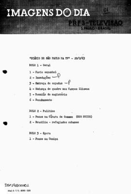 TV Tupi [emissora]. Diário de São Paulo na T.V. [programa]. Roteiro [televisivo], 20 fev. 1963.