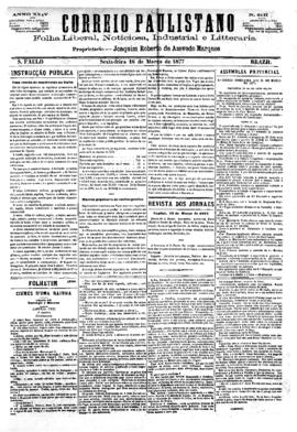 Correio paulistano [jornal], [s/n]. São Paulo-SP, 16 mar. 1877.