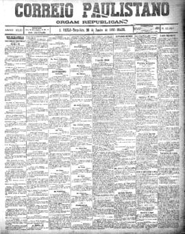 Correio paulistano [jornal], [s/n]. São Paulo-SP, 26 jan. 1897.