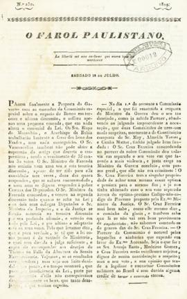 O Farol Paulistano [jornal], n. 230. São Paulo-SP, 18 jul. 1829.