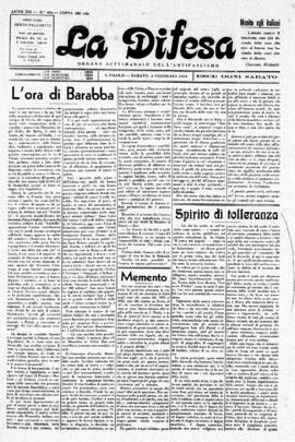 La Difesa [jornal], a. 12, n. 484. São Paulo-SP, 03 fev. 1934.