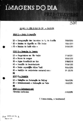 TV Tupi [emissora]. Diário de São Paulo na T.V. [programa]. Roteiro [televisivo], 14 fev. 1959.