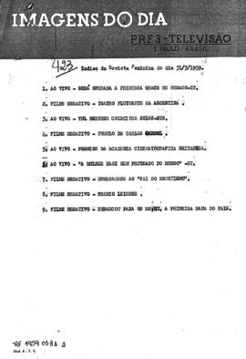 TV Tupi [emissora]. Revista Feminina [programa]. Roteiro [televisivo], 31 mar. 1959.