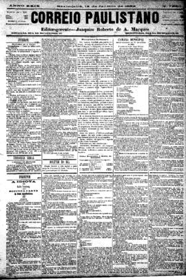 Correio paulistano [jornal], [s/n]. São Paulo-SP, 12 jan. 1883.