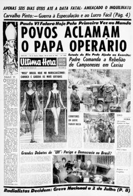 Última Hora [jornal]. Rio de Janeiro-RJ, 22 jun. 1963 [ed. vespertina].