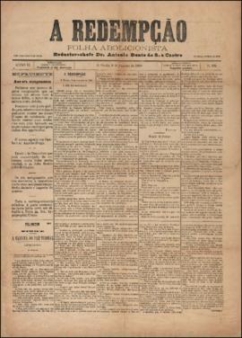 A Redempção [jornal], a. 2, n. 102. São Paulo-SP, 08 jan. 1888.
