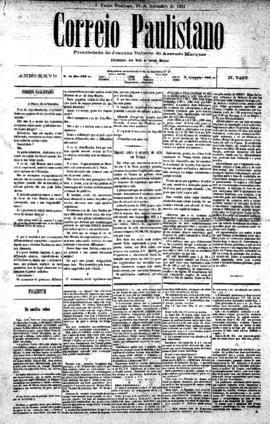 Correio paulistano [jornal], [s/n]. São Paulo-SP, 18 set. 1881.