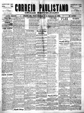 Correio paulistano [jornal], [s/n]. São Paulo-SP, 11 dez. 1892.