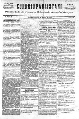 Correio paulistano [jornal], [s/n]. São Paulo-SP, 20 mar. 1878.