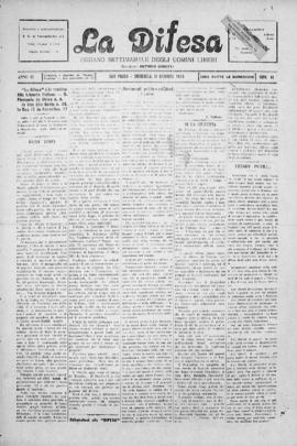 La Difesa [jornal], a. 3, n. 41. São Paulo-SP, 11 out. 1925.