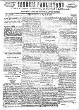 Correio paulistano [jornal], [s/n]. São Paulo-SP, 23 ago. 1876.