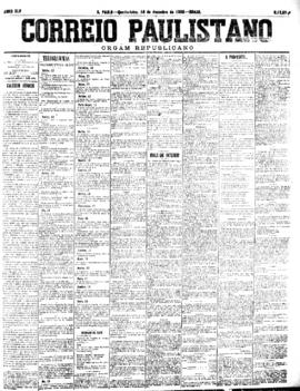 Correio paulistano [jornal], [s/n]. São Paulo-SP, 14 dez. 1898.