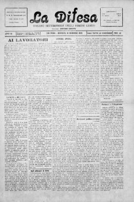 La Difesa [jornal], a. 3, n. 46. São Paulo-SP, 15 nov. 1925.