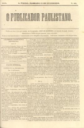O Publicador paulistano [jornal], n. 60. São Paulo-SP, 27 fev. 1858.