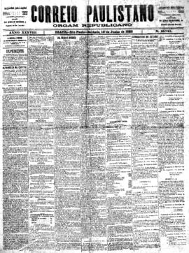 Correio paulistano [jornal], [s/n]. São Paulo-SP, 18 jun. 1892.