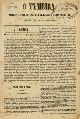 O Tymbira [jornal], n. 1. São Paulo-SP, 05 mai. 1860.