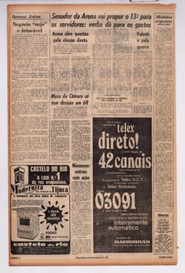 Última Hora [jornal]. Rio de Janeiro-RJ, 14 nov. 1967 [ed. regular].