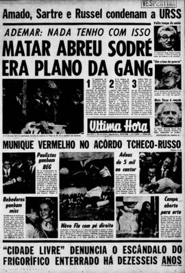 Última Hora [jornal]. Rio de Janeiro-RJ, 26 ago. 1968 [ed. vespertina].