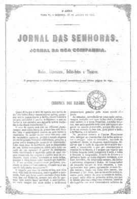 O Jornal das senhoras [jornal], a. 3, t. 6, [s/n]. Rio de Janeiro-RJ, 27 ago. 1854.