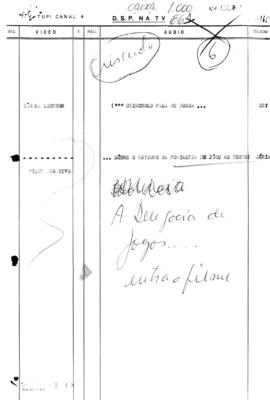 TV Tupi [emissora]. Diário de São Paulo na T.V. [programa]. Roteiro [televisivo], 23 jan. 1965.