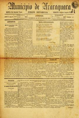 Município de Araraquara [jornal], [s/n]. Araraquara-SP, 31 jul. 1887.