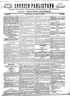 Correio paulistano [jornal], [s/n]. São Paulo-SP, 05 jul. 1876.