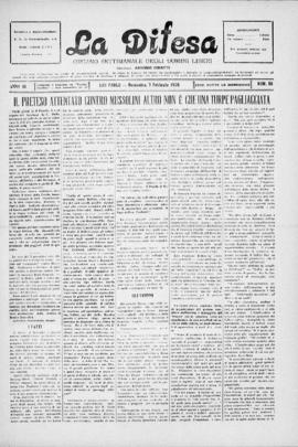 La Difesa [jornal], a. 3, n. 58. São Paulo-SP, 07 fev. 1926.