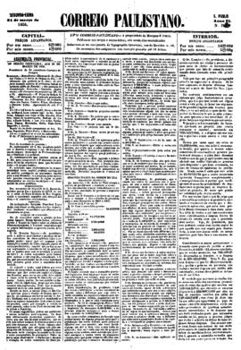 Correio paulistano [jornal], [s/n]. São Paulo-SP, 31 mar. 1856.