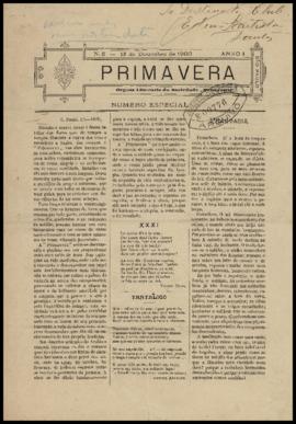 Primavera [jornal], a. 1, n. 6. São Paulo-SP, 15 dez. 1900.