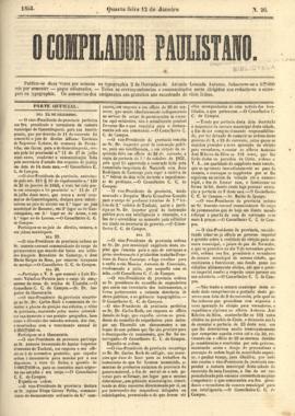 O Compilador paulistano [jornal], n. 26. São Paulo-SP, 12 jan. 1853.