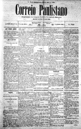 Correio paulistano [jornal], [s/n]. São Paulo-SP, 28 abr. 1881.