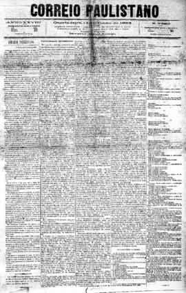 Correio paulistano [jornal], [s/n]. São Paulo-SP, 14 jun. 1882.