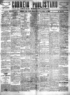Correio paulistano [jornal], [s/n]. São Paulo-SP, 08 jul. 1892.