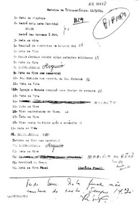 TV Tupi [emissora]. Ultra Notícias [programa]. Roteiro [televisivo], 16 mai. 1969.