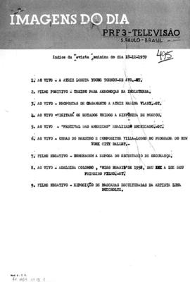 TV Tupi [emissora]. Revista Feminina [programa]. Roteiro [televisivo], 18 nov. 1959.