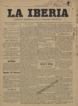 La Iberia [jornal], a. 2, n. 27. São Paulo-SP, 03 fev. 1895.