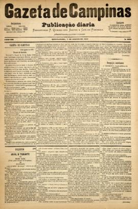 Gazeta de Campinas [jornal], a. 8, n. 1098. Campinas-SP, 02 ago. 1877.