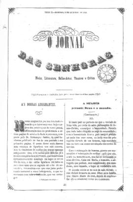 O Jornal das senhoras [jornal], t. 2, [s/n]. Rio de Janeiro-RJ, 10 out. 1852.