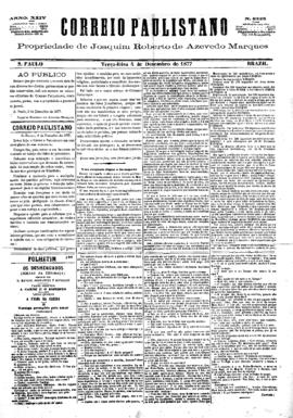 Correio paulistano [jornal], [s/n]. São Paulo-SP, 04 dez. 1877.