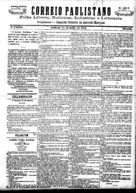 Correio paulistano [jornal], [s/n]. São Paulo-SP, 15 jul. 1876.
