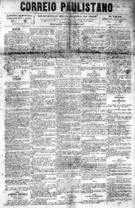 Correio paulistano [jornal], [s/n]. São Paulo-SP, 25 jan. 1882.