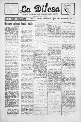 La Difesa [jornal], a. 3, n. 13. São Paulo-SP, 22 mar. 1925.