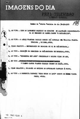 TV Tupi [emissora]. Revista Feminina [programa]. Roteiro [televisivo], 30 dez. 1960.
