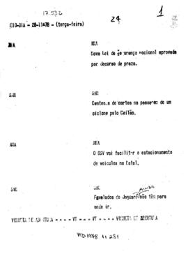 TV Tupi [emissora]. Meio Dia [programa]. Roteiro [televisivo], 28 nov. 1978.