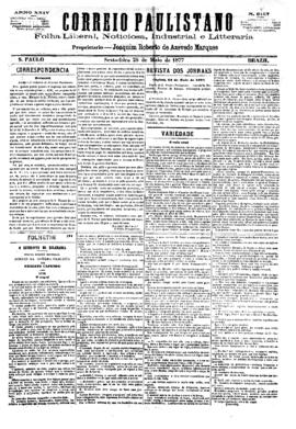 Correio paulistano [jornal], [s/n]. São Paulo-SP, 25 mai. 1877.