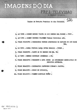 TV Tupi [emissora]. Revista Feminina [programa]. Roteiro [televisivo], 06 fev. 1959.