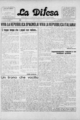 La Difesa [jornal], a. 7, n. 351. São Paulo-SP, 18 abr. 1931.