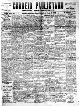 Correio paulistano [jornal], [s/n]. São Paulo-SP, 08 jun. 1892.